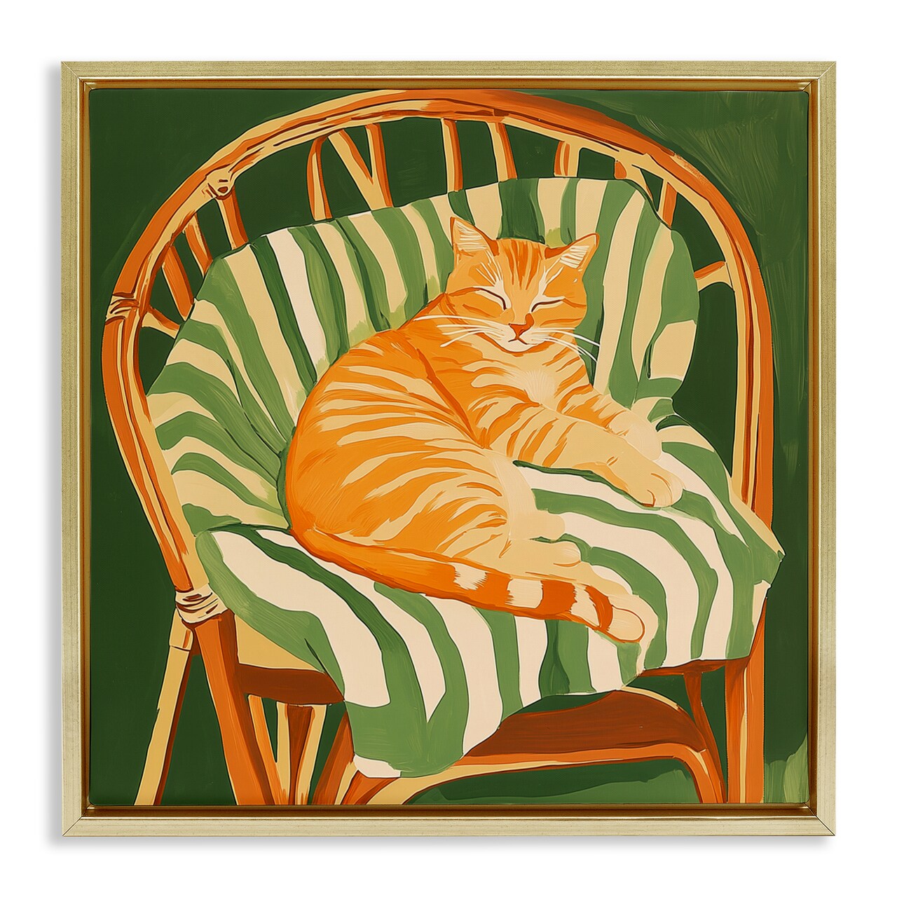 Stupell Industries Cat In Rattan Chair Floating Frame, design by Walker Noble